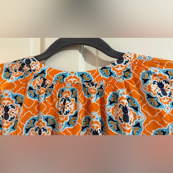 Crown & Ivy Curvy Women’s Plus Orange and Blue Long Sleeve Blouse 2X - Picture 8 of 10